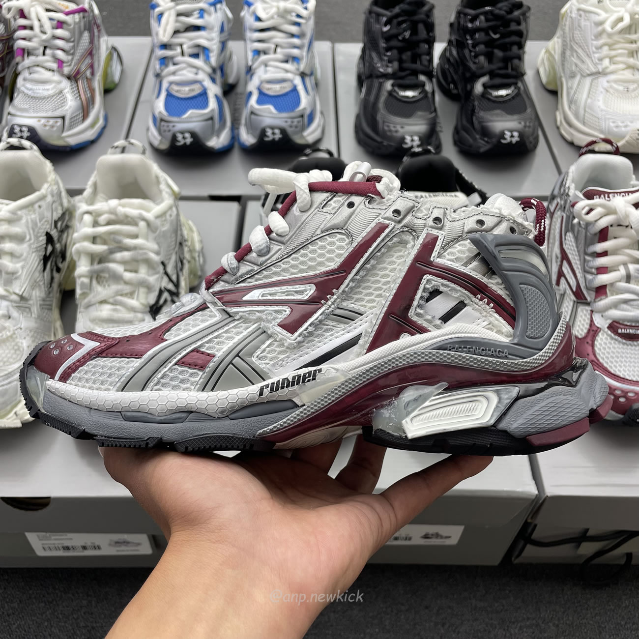 Balenciaga Runner White Grey Silver Black Blue Multicolor Burgundy (3) - newkick.app